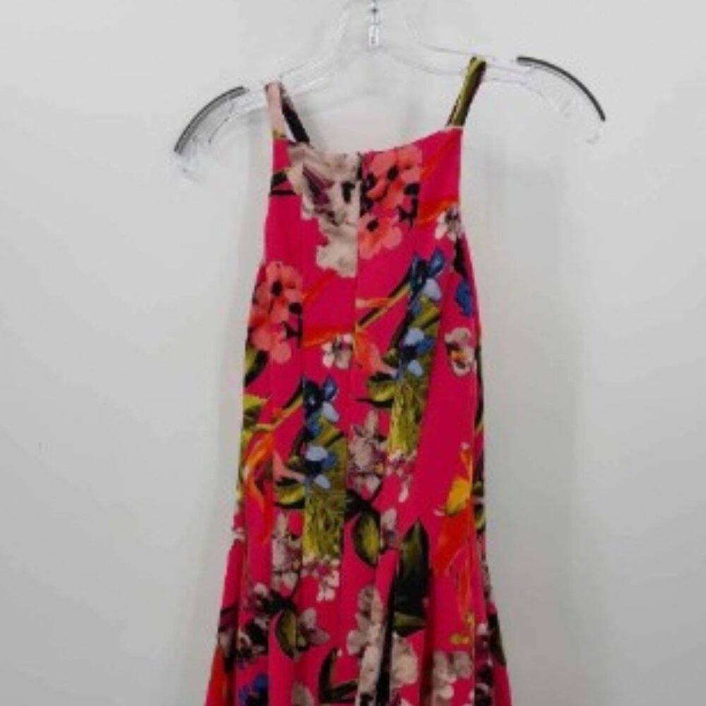 Vince Camuto Scuba Halter Dress Size 10 Fit & Flare Pink Floral Sleeveless